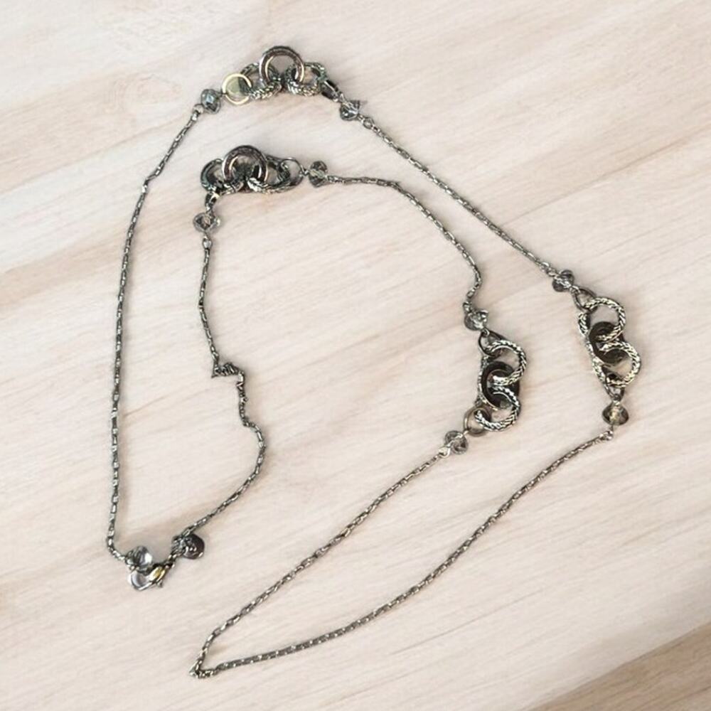 Loft Interlocking Decorative Silver Ovals Long Bo… - image 4